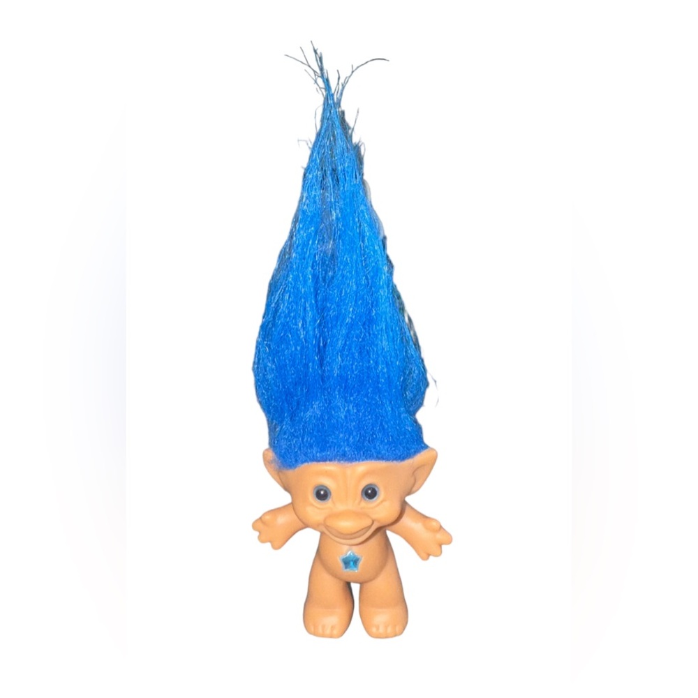 Vintage Ace Novelty Trolls Blue Doll